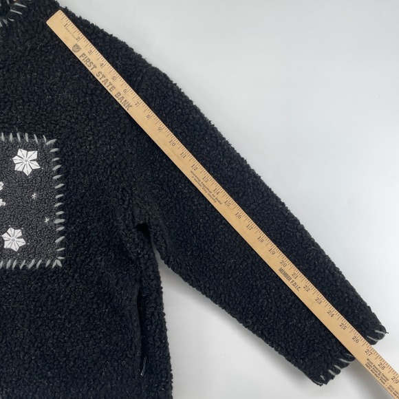 Woolrich Fleece Sweater Women M Gray Chunky Quarter 1/4 Zip Snowflake Pullover - Picture 12 of 15